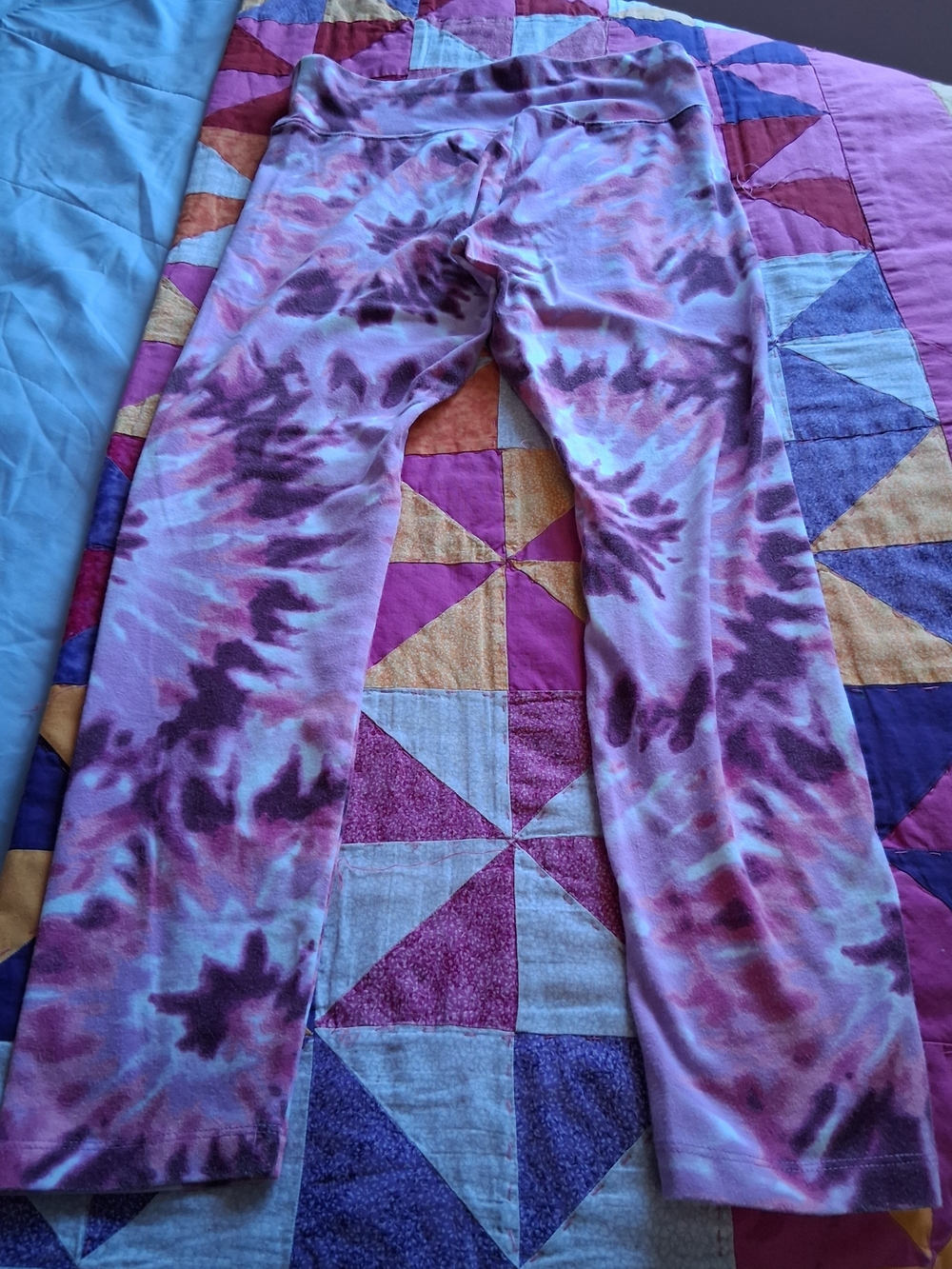 Justice Pink & Purple Tie-Dye Leggings